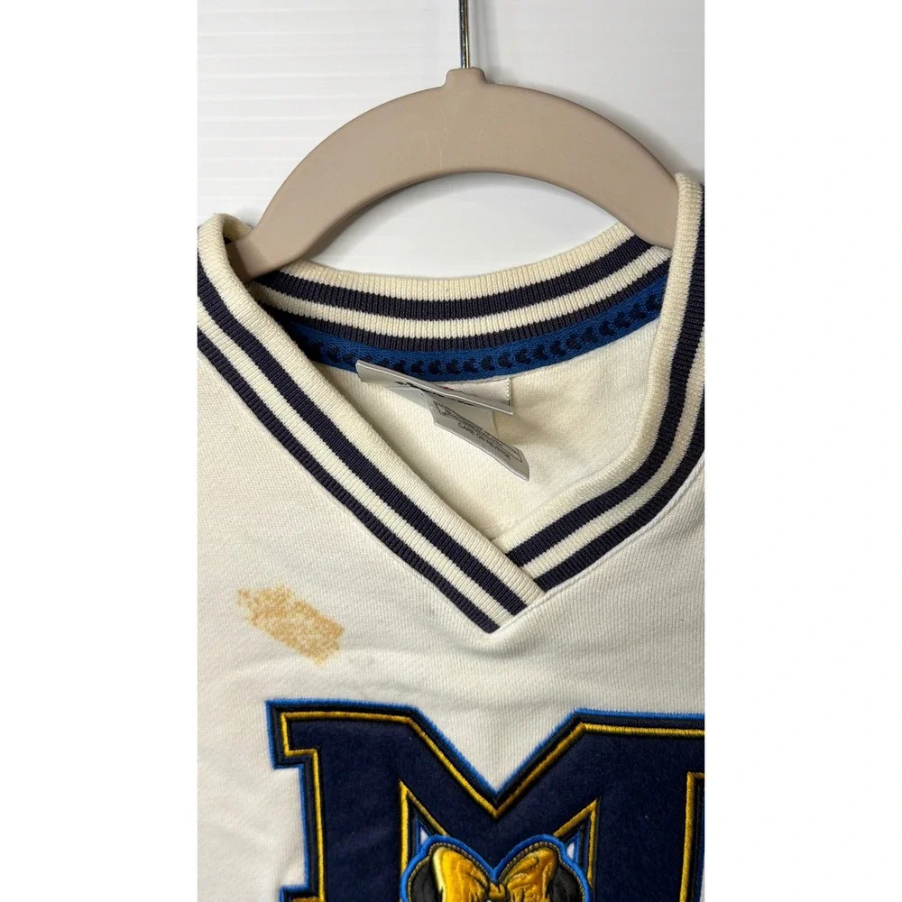 VTG Disney World‎ Minnie Mouse Youth Small 6/8 White Cheer Collegiate Sweatshirt